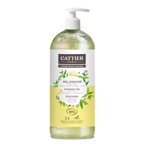 CATTIER PARIS Duschgel Wilde Verbena & Zitrus - XXL Größe mit Pumpspender - zertifizierte Naturkosmetik - 1000 ml (Die Verpackung kann variieren)