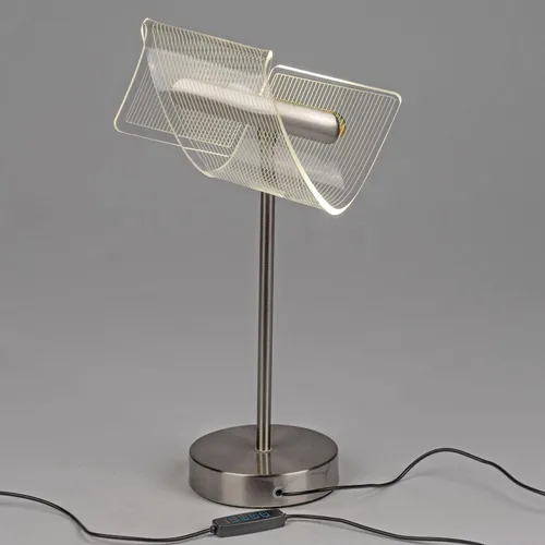 formano Tischleuchte Acryl LED, dimmbar, Silber, H: 36cm