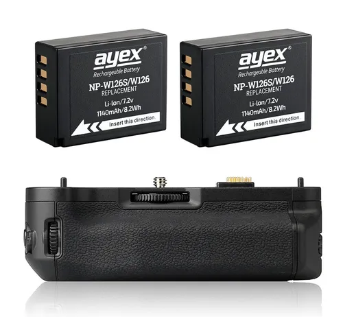 Meike Batteriegriff für Fujifilm X-T1 mit 2 NP-W126S Akkus - Ideal für Fotografie-Enthusiasten: Der Batteriegriff sorgt für längere Einsatzzeiten und besseren Halt. Kompatibel mit Fujifilm X-T1.