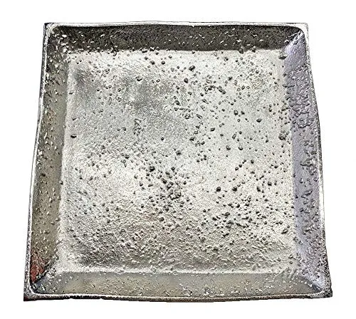 Riffelmacher Deko Teller quadratisch 70752 - Silber 28x28cm - Schönes Dekotablett Weihnachten Dekoration Herbst