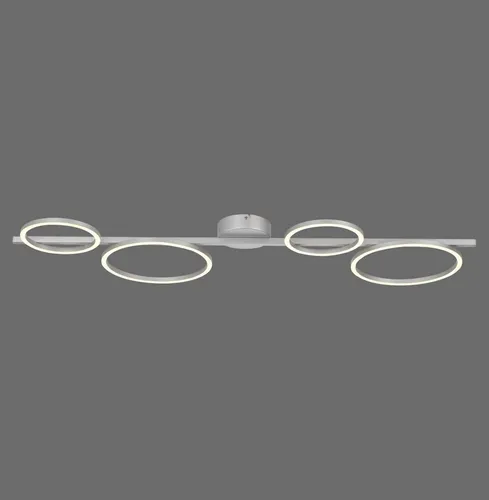 Licht-Erlebnisse Deckenleuchte EINDOR, LED fest integriert, Warmweiß, LED Metall 3000 K warmweiß 4850 lm in Silber länglich Modern