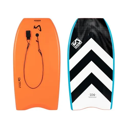 Mesle Bodyboard Kinder & Erwachsene Speed Skin mit Leash, Anfänger & Fortgeschrittene Surfbrett für Strand, Meer, Schwimmbad, Surf Schwimmbrett für Wasser, Surfboard, Boogie Board