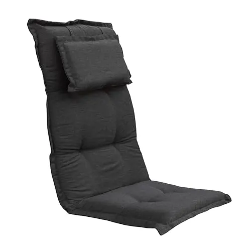 Spetebo Pflegeleichtes Polster mit Kopfkissen - Portland für Hochlehner - Polster für Stühle & Sessel, komfortable 6 cm Füllung, modernes grafisches Muster und praktische Fixierung für zusätzlichen Halt.