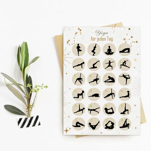 Postkarte  YOGA HELL Yogaübungen für jeden Tag DIN A6