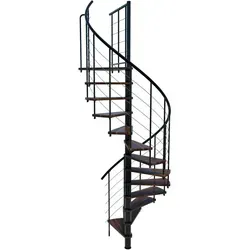 Minka Spindeltreppe Venezia Smart Walnuss Schwarz Ø120cm in schwarz von Minka