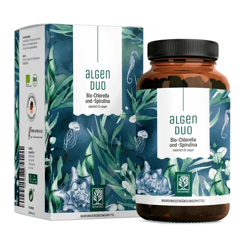 Bio Spirulina Bio Chlorella Komplex laborgeprüft Tabletten Algenduo NATURTREU®