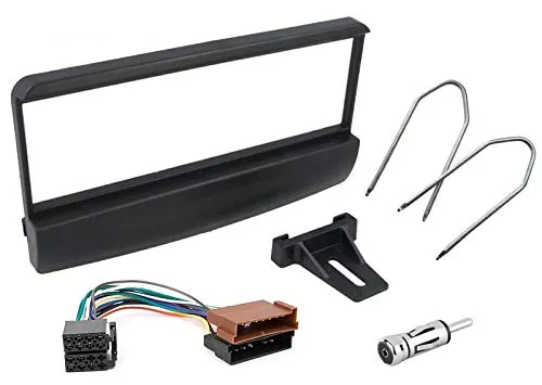 Sound-way 1 DIN Autoradio Radioblende RadioRahmen, ISO-Verbindungskabel, Antennenadapter, kompatibel mit Ford Focus, Fiesta, Mondeo, Escort, Transit