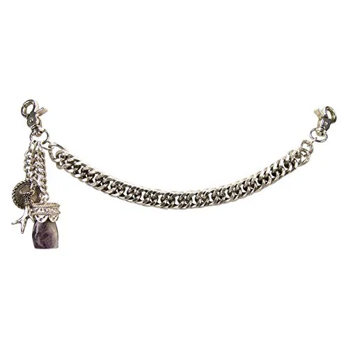 Alpenflüstern Trachten-Charivari Moritz - Hochwertiger Herren-Trachtenschmuck - Hochwertiger Anhänger für Herren, handgefertigt aus echtem Hirschhorn mit antik-silber-farbenen Trophäen-Anhängern. Ideal für Lederhosen und Oktoberfest-Outfits.