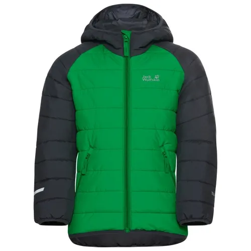 Jack Wolfskin ZENON JKT KIDS - grüne Outdoorjacke für Kinder - Funktionsjacken, atmungsaktiv, wasserabweisend und winddicht, ideal für aktive Kinder in der Natur.