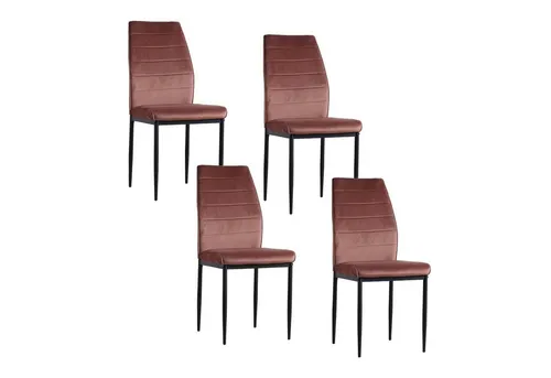 HTI-Living Polsterstuhl Madison Samt Braun 4er-Set - Elegante Polsterstühle im modernen Design mit samtiger Oberfläche und hohem Sitzkomfort. Ideal für Esszimmer, belastbar bis 120 kg.