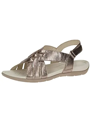 Caprice Damen Sandale 9-9-28104-20, Taupe METALLIC, 39 EU - Wanderschuhe mit Weite G und praktischem Schnellverschluss, ideal für Komfort und Stil bei jedem Schritt.