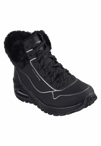 Skechers Damen-Boots UNO RUGGED FAL BLACK - 40 EU - Wanderschuhe mit 4.7 cm Absatzhöhe, ideal für Berufskleidung und komfortables Gehen. Robuste Synthetik- und Textil-Oberfläche für optimalen Halt.