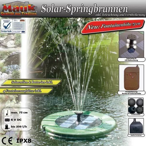 Mauk Solarspringbrunnenpumpe rund grün