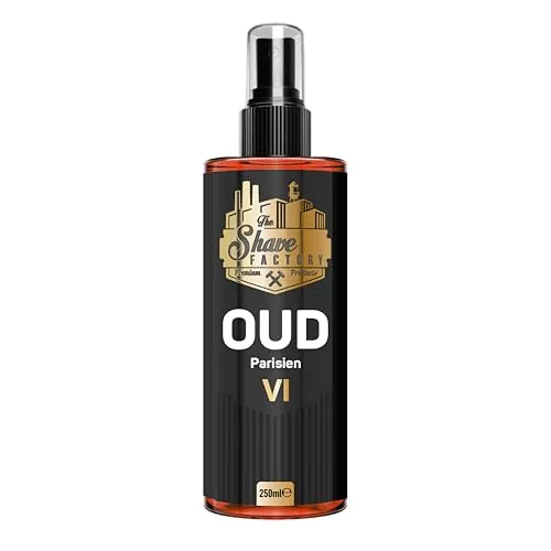 THE SHAVE FACTORY Aftershave-Kölnischwasser – Oud 06 Parisien 250ml – Elegante & Belebende Pflege nach der Rasur – Raffinierter Oud-Duft – Beruhigt, spendet Feuchtigkeit & erfrischt