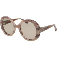 Max Mara Sonnenbrille MM0074 20E 54 - Stylische Damensonnenbrille mit 100% UV-Schutz, eleganter cremefarbener Acetat-Rahmen und braunen Gläsern für einen trendigen Look.