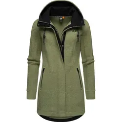 RAGWEAR Letti Teddy-Fleece Mantel - Funktionsjacke aus kuschelig weichem Teddyfleece, ideal für kühle Tage im Frühling und Herbst. Figurumschmeichelnder Schnitt mit verstellbarer Kapuze und praktischen Reißverschlusstaschen.