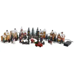 Kaemingk Weihnachtsdorf LED Miniaturdorf 25-teilig