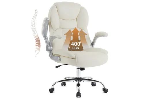 IWMH Chefsessel Ergonomischer Bürostuhl in weiß von IWMH