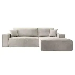Selsey Farese New Ecksofa mit Cordbezug und Schlaffunktion, Creme - Das Farese New Ecksofa bietet modernes Design mit Schlaffunktion und Stauraum. Der weiche Cordbezug sorgt für Gemütlichkeit, während die großzügige L-Form Platz für alle bietet. Ideal für entspannte Abende und Gäste.