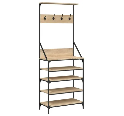 vidaXL Kleiderständer mit Schuhablage - Garderobenständer mit viel Stauraum und stilvollem Design, ideal für kleine Räume. Aus langlebigem Holzwerkstoff für optimale Stabilität und Feuchtigkeitsbeständigkeit.