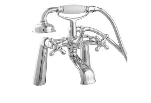 PaulGurkes PG27T40316Q23 Wannenmischeinheit - Retro-Badewannenarmatur aus massivem Messing mit langlebigen Keramikventilen und hochwertiger Verchromung, ideal für stilvolle Badezimmer.