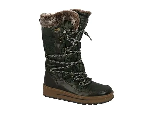 Tom Tailor Damen 4291206 Schneestiefel, Khaki, 39 EU - Wanderschuhe für kalte Tage, mit warmem Innenfutter und rutschfester Gummisohle für optimalen Halt im Schnee.