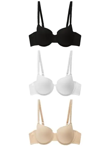 NEXT 3er-Pack Balconette-BHs 75A - Funktionsunterwäsche in Schwarz, Weiß und Pastell Rose Nude, bietet optimalen Komfort und Unterstützung für jeden Tag.