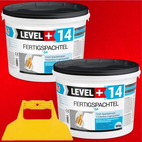 Fertigspachtel Q1-Q4 Glättspachtel 10Kg - Fugenmörtel & Putz, gebrauchsfertige Spachtelmasse für einfache Anwendung und perfekte Glättung, ideal für Innenräume, abdeckend bis 20m²