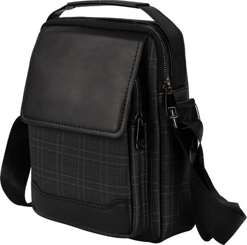 EAAKIE Herrentasche Flugbegleiter Schultertasche Umhängetasche Schwarz