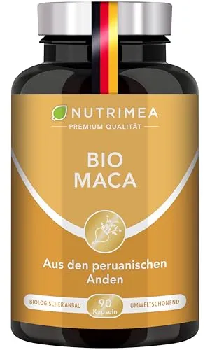 MACA Kapseln Hochdosiert 100% Bio & Vegan Macawurzel-Extrakt aus Peruanischen Anden Pures Maca Wurzel Extrakt aus Maca Pulver für Frauen & Männer