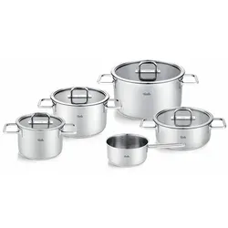 Fissler Viseo Pro Edelstahl-Topfset 5-teilig – Hochwertig, Made in Germany, Induktionstauglich - Hochwertiges 5-teiliges Topfset aus Edelstahl, ideal für effizientes Kochen. Mit Glasdeckeln für optimale Sicht und einem energieeffizienten Boden für gleichmäßige Hitzeverteilung. Spülmaschinengeeignet und langlebig.