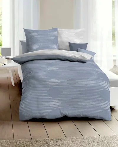 Kaeppel Wendebettwäsche Ikat, Feinbiber, 2-teilig in blau von Kaeppel