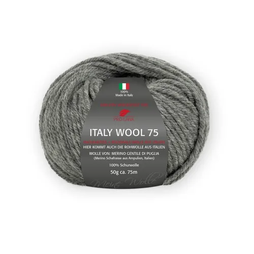 ITALY WOOL 75 von PRO LANA - DUNKELGRAU MELIERT (295) - 50 g / ca. 75 m Wolle
