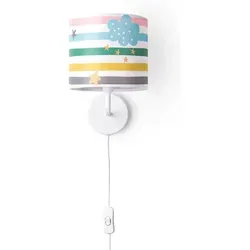 Bunte Nachttischlampe für Schlafzimmer – Tisch- und Wandleuchte im Regenbogen-Design - Diese stilvolle Leuchte bringt Farbe in Ihr Zuhause! Mit trendigen Stoffschirmen in Karo- oder Streifendesign sorgt sie für einladende Lichtakzente. Ideal für jeden Raum und einfach zu montieren.