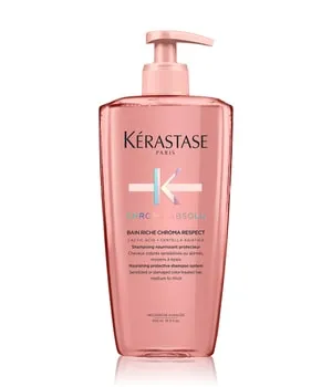 Kérastase Chroma Absolu Bain Riche Chroma Respect Shampoo 500ml - Shampoo für gefärbtes Haar, 500 ml, schützt die Farbintensität und sorgt für strahlenden Glanz.