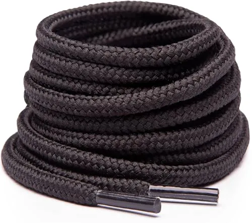 Miscly Schnürsenkel Rund, Extrem Reißfest (183 cm, Schwarz) von Miscly