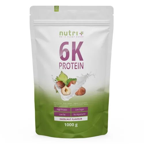 Nutri + Proteinshake Nuss 1 kg - Hochdosiert mit 82% Eiweiß - Mehrkomponenten Proteine: Hochwertiges Proteinpulver mit 82% Eiweißanteil, ideal für Muskelaufbau und auch zum Backen geeignet.