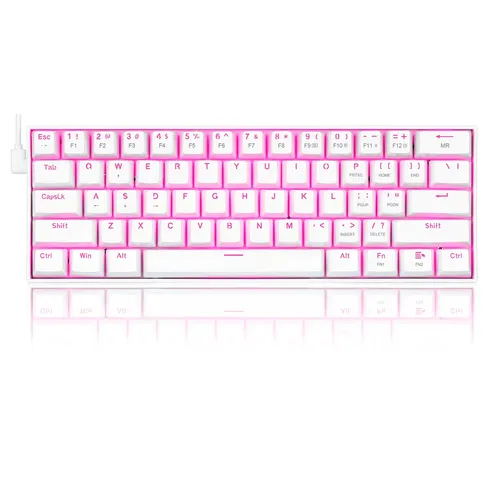 Redragon K630 Mechanische RGB-Gaming-Tastatur mit 61 Tasten Weiß