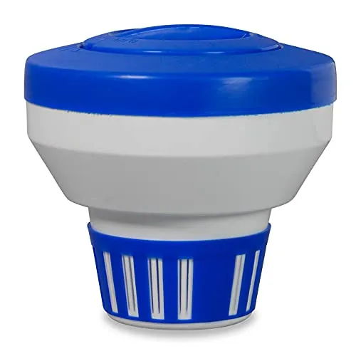 Dosierschwimmer Premium 200-250 g Tabletten - Verstellring für präzise Chlorabgabe - UV-beständiger Chlordosierer - Ø 17 cm Höhe 17 cm - trägt bis 1 kg Chlortabletten