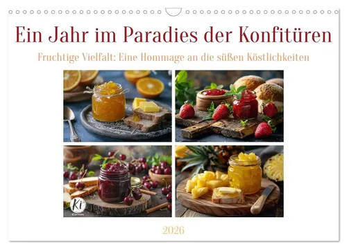 Kerstin Waurick | Ein Jahr im Paradies der Konfitüren 2026 - Kalender mit 14 Seiten, präsentiert leckere Früchte im Glas für den perfekten Frühstücksgenuss – ideal für Genießer und Feinschmecker!