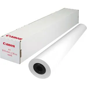 Canon Plotterpapier IJM123, A1+ 610 mm x 30m - Hochwertiges Inkjetplotterpapier in A1+ für brillante Drucke. Ideal für CAD- und GIS-Anwendungen, bietet es scharfe Kontraste und eine Opazität von 95%.
