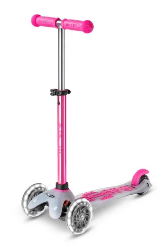 Micro Mobility Kickboard mini Micro Deluxe Flux LED neochrome pink - Der mini Micro Deluxe Flux LED in Pink begeistert Kinder ab 2 Jahren mit coolen LED-Rädern und einem patentierten Lean-to-Steer-Mechanismus, der Gleichgewicht und Motorik fördert. Höhenverstellbarer Lenker für wachsende Kinder.