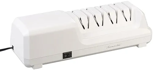 Rosenstein & Söhne Schärfer: Elektrischer Profi-Diamant-Messerschärfer, 4 Schleif-Stufen, 18 Watt (Elektro-Messerschärfer, Messerschleifer-Maschine, Winkel Werkzeug)