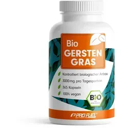 ProFuel Bio Gerstengras | 365 Kapseln | 500 mg Gerstengraspulver pro Kapsel | vegan