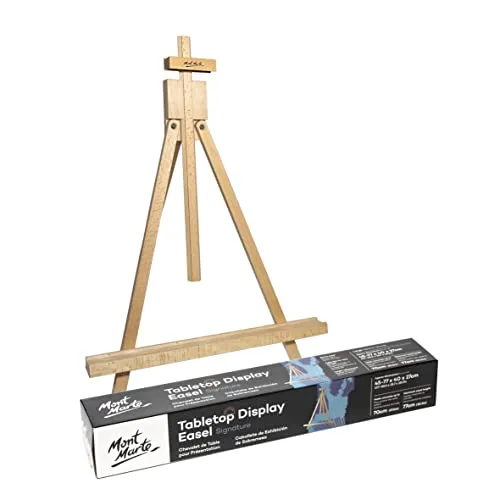 Mont Marte Tischstaffelei aus Buchenholz – Kompakte Staffelei für kreative Präsentationen - Die Tischstaffelei aus Buchenholz von Mont Marte ist ideal für die Präsentation von Kunstwerken bis 69 cm. Sie ist leicht, robust und lässt sich einfach verstauen. Perfekt für Hobbykünstler und Profis!