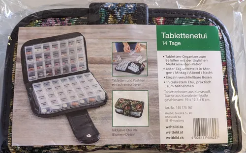 Tablettenetui 14 Tage Blumen-Design