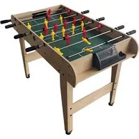 Kickertisch Tischfußballtisch in Holzoptik - Robuster Tischfußballtisch mit edler Holzoptik, ideal für spannende Spiele. Maße: 122x61x78 cm und 1 Jahr Herstellergarantie.