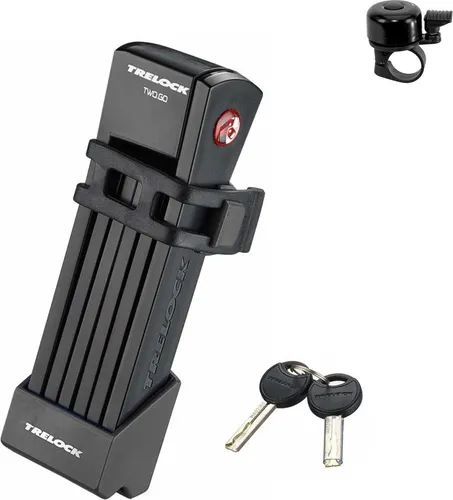 Produktbild Trelock FS 200 TWO.GO® Fahrrad Faltschloss mit Halter Schloss Level 2 inkl. Fahrradklingel