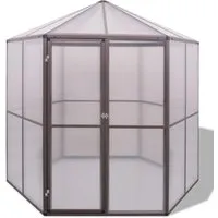 furnicato Gewächshaus Aluminium 240×211×232 cm - Geräumiges Gewächshaus aus Aluminium mit UV-beständigen Polycarbonatplatten. Bietet optimalen Schutz für deine Pflanzen und ist einfach aufzubauen. Ideal für den Hobby-Gartenbau.