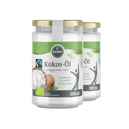 BORCHERS Bio Kokos-Öl Fairtrade 2x 200ml – Kaltgepresst & 100% rein